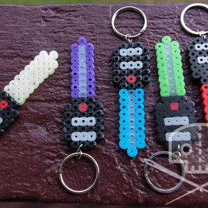 Star Wars-inspired Lightsaber keychain- Fusible Beads- Multiple colors