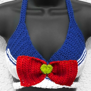 Sailor Moon - Inspired Sailor Scout Crochet Wrap Adjustable Top - Machine Washable