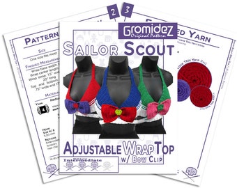 Magic Sailor Adjustable Wrap Top Crochet Pattern - US/UK Terms