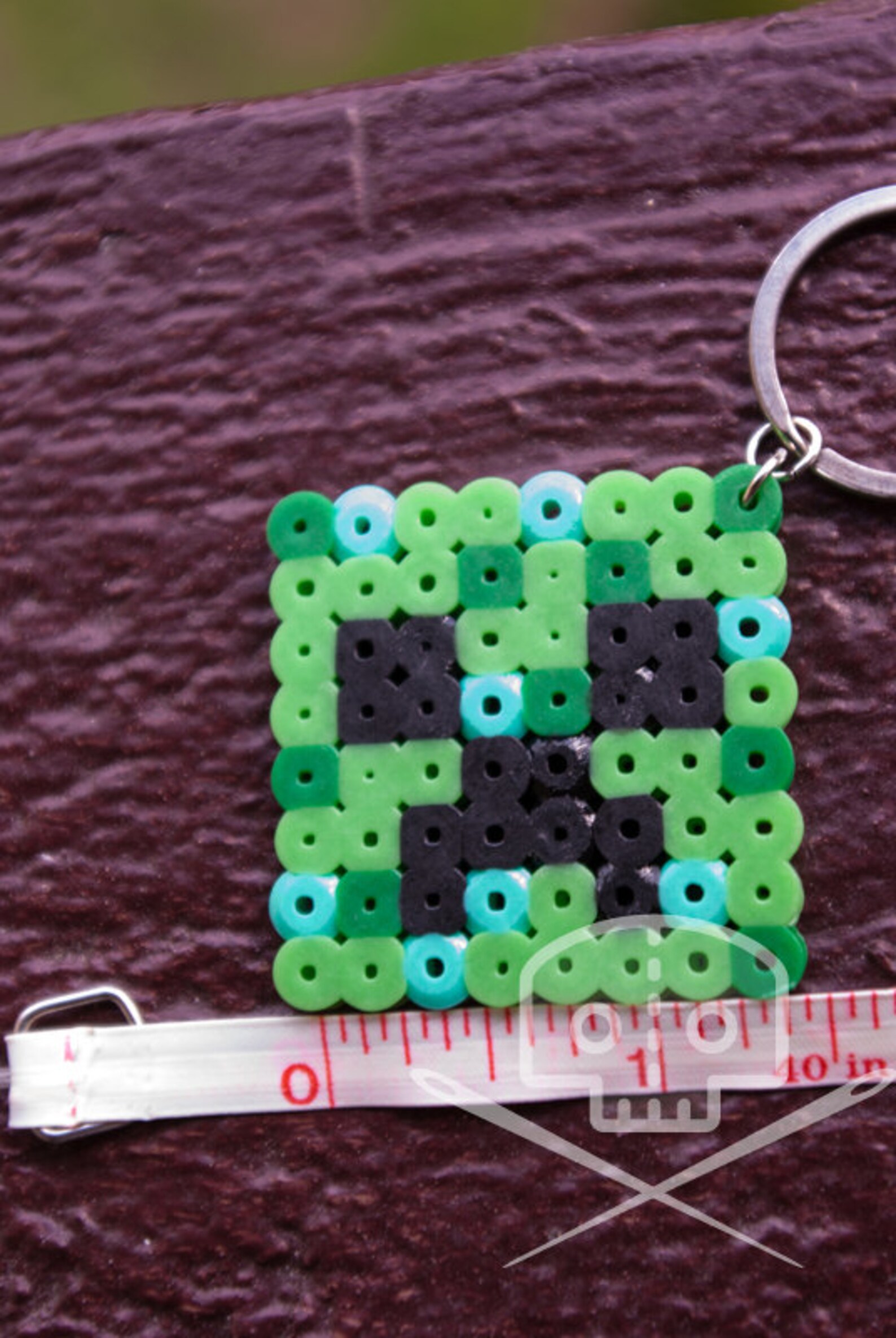 Minecraftinspired Keychain Fusible Beads Multiple Etsy