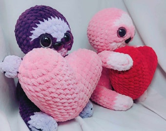 Valentine Sloth with Heart Super Soft Plush