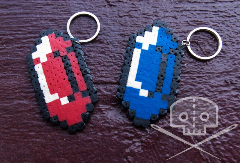 Legend of Zelda-inspired Rupee Keychain- Fusible Beads- Multiple Colors