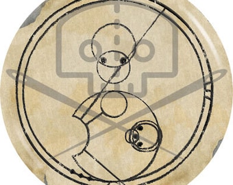 Doctor Who- Inspired ALLONS-Y! in Gallifreyan button
