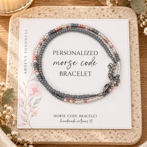 Custom Morse Code Bracelet Beaded Bracelet Stack Best Friend Gift Idea Personalized Gift for Her - Unique Jewelry Birthday Quote Lyric Gift