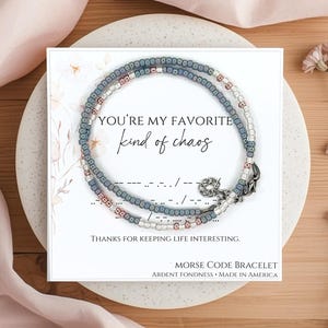 Bracelet d'amitié code Morse Tu es mon type préféré du chaos - Bijoux uniques à message caché pour meilleur ami