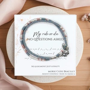 Morse Code "Ride or Die" Friendship Bracelet: Best Friend Jewelry for Women, BFF Gift