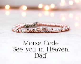 See You in Heaven Dad Memorial Bracelet for Women, Sympathy Gift Loss of Father, In Memory of Dad, In loving memory of Dad, Condolence Gift