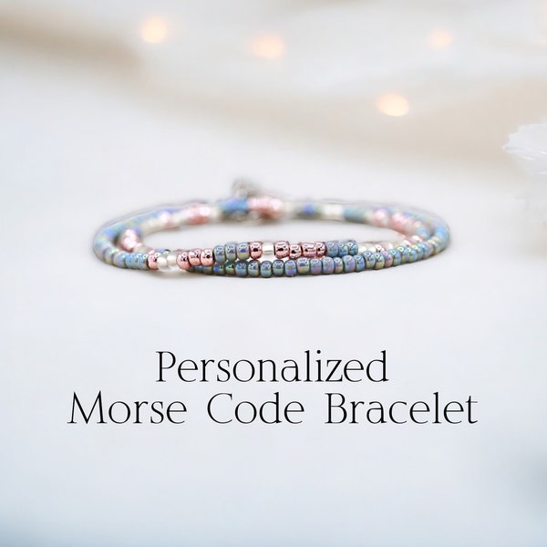 Custom Morse Code Bracelet, Personalized Jewelry, Unique Personalized Gift for her, Personalized Mother's Day Gift for Women, Birthday Gift