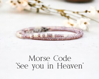 Pulsera conmemorativa Nos vemos en el cielo, regalo de simpatía por la pérdida de un ser querido, regalo de recuerdo para ella, condolencia en la memoria amorosa, funeral