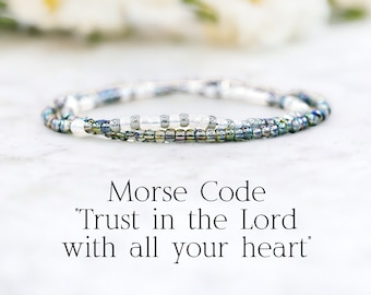 Trust in the Lord with all your heart Bracelet, Christian Jewelry for Women, Proverbs 3:5-6 Bracelet Graduation Birthday Daughter Gift Ideas