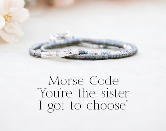 Friendship Bracelet Morse Code, Best Friend Birthday Gift, Best Friend Bracelet, Best Friend Custom Jewelry, Best Friend Long Distance