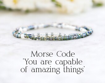 Inspirational Morse Code Bracelet for Women Teenage Girl Daughter Granddaughter Niece Going Away Gift for Best Friend College Student Niece