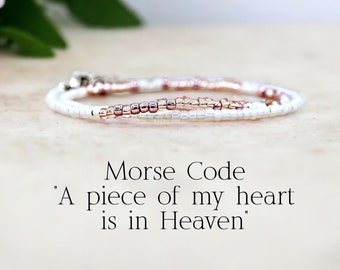 A Piece of My Heart is in Heaven Remembrance Bracelet, Sympathy Gift Miscarriage Gift for Loss of Baby, Stillborn Loss of a Loved One Mom