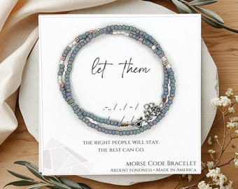 Morse Code Bracelet - Let Them - Positive Affirmation Jewelry for Women
