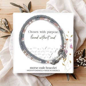 Chosen with purpose, loved without end Morse Code Bracelet, Christian Gift for Her, Bible Verse Jewelry, Isaiah 43 1 Bracelet, Faith Gift