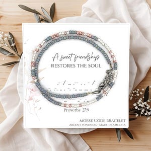 Unique "A Sweet Friendship Restores The Soul" Morse Code Bracelet - Personalized Meaningful Best Friend Gift