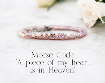 Personalized Memorial Bracelet, A Piece of My Heart is in Heaven Miscarriage Gift, Sympathy Gift, Loss of Father, Mother, Sister, Brother