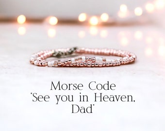 See You in Heaven Dad Memorial Bracelet for Women, Sympathy Gift Loss of Father, In Memory of Dad, In loving memory of Dad, Condolence Gift