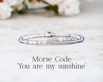 You Are My Sunshine Bracelet, Morse Code Bracelet, You are my sunshine Jewelry, You are my sunshine gifts, Gift for daughter from mother