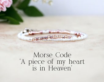 A Piece of My Heart is in Heaven Remembrance Bracelet, Sympathy Gift Miscarriage Gift for Loss of Baby, Stillborn Loss of a Loved One Mom