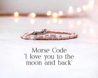 I love you to the moon and back Bracelet, Romantic Gift for Girlfriend or Wife, Mother's Day gift for Mom Daughter sister bff granddaughter