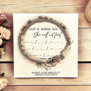 God is Within Her She Will Not Fail Bracelet, Psalm 46 5 Bracelet, Christian Jewelry for Women, Unique gifts for her, Birthday Graduation