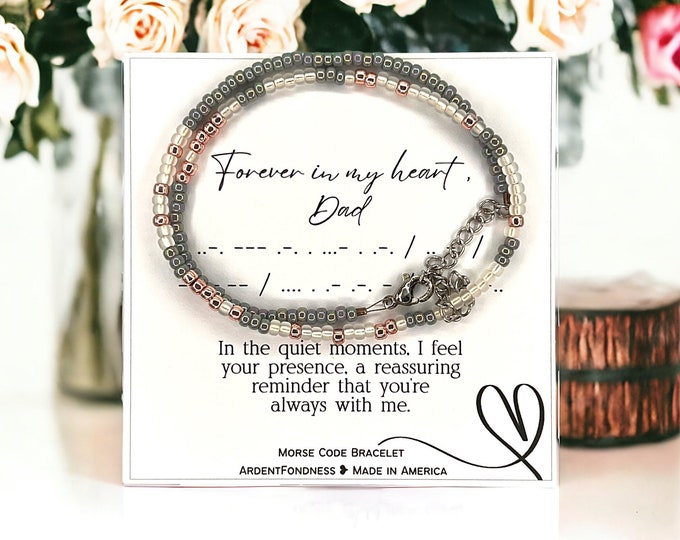 Dad Memorial Bracelet Father Memorial Jewelry, Dad Memorial Gift Remembrance In memory gifts, In memory of Dad, Loss of father gift for her