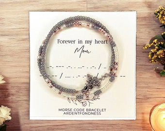 Forever in my Heart Bracelet, Mom Memorial Jewelry, Mother Memorial Keepsake for Daughter, Funeral Gift In loving memory of mom Mother's Day