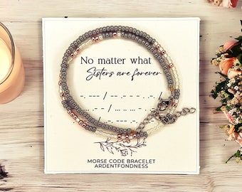 No Matter What Sisters are Forever Bracelet - Sister Birthday Gift - Unique Fun Gift for Sister - Twin Sister Jewelry - Unique Sister Gift