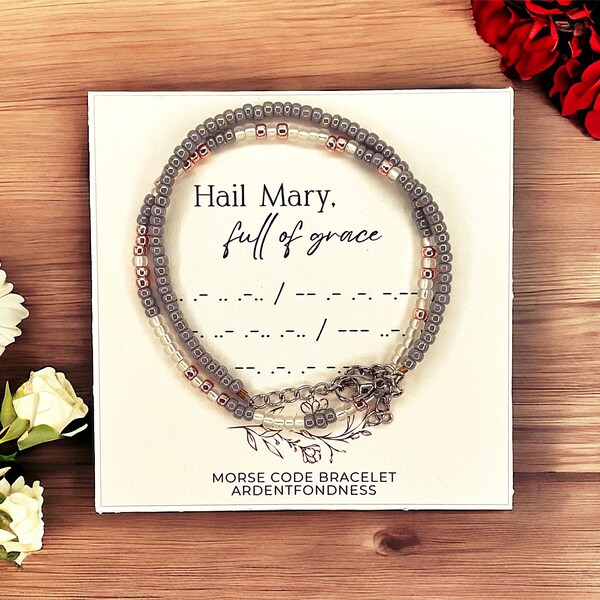 Rosary Bracelet, Hail Mary Full of Grace, Hail Mary Prayer Bracelet, Rosary Prayer Beaded Bracelet, Virgin Mary, Catholic Gifts Graduation