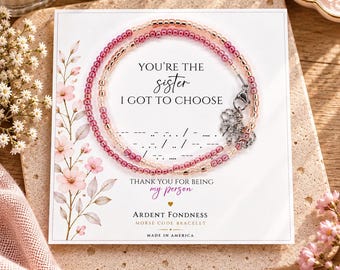Best Friend Bracelet, You're The Sister I Got To Choose Jewelry for BFF Friendship Gifts for Women, Matron of Honor Thank You Gift Birthday