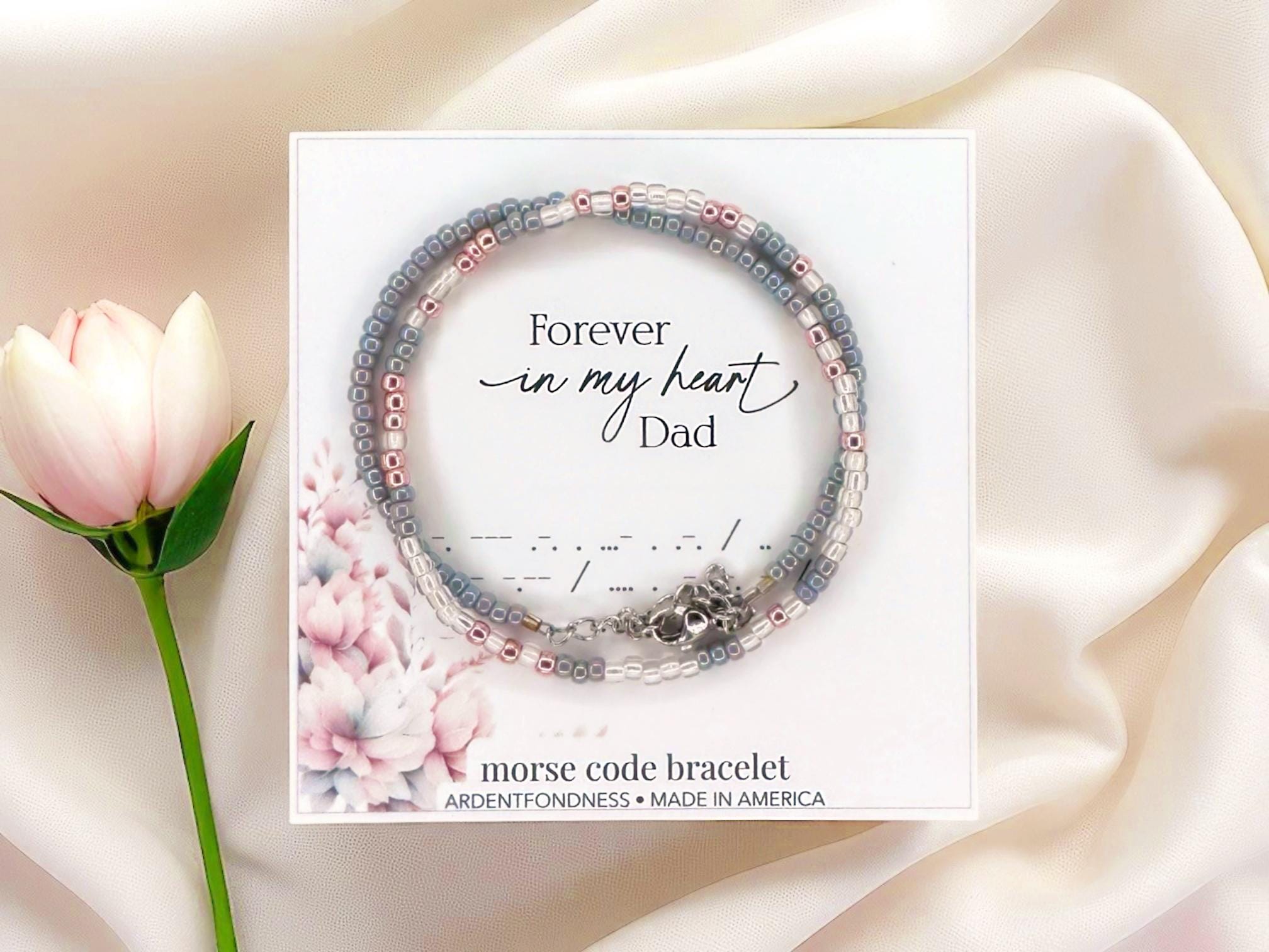 Dad Memorial Bracelet Father Memorial Jewelry, Dad Memorial Gift Remembrance In memory gifts, In memory of Dad, Loss of father gift for her