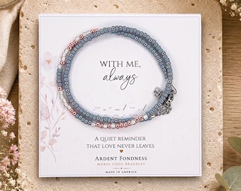 Unique "With Me Always" Morse Code Bracelet - Personalized Memorial Gift for Sympathy and Remembrance