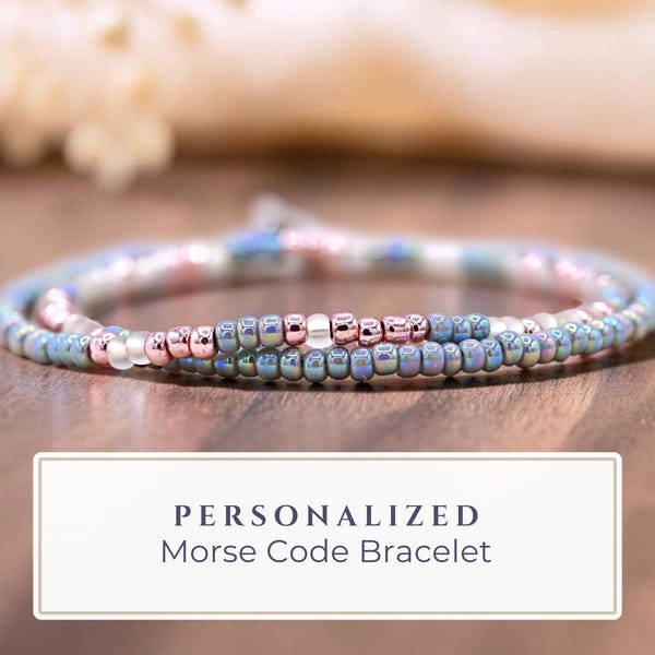 Custom Morse Code Bracelet, Personalized Jewelry, Unique Personalized Gift for her, Personalized Graduation Gift for Women, Birthday Gift