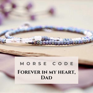 Morse Code Memorial Bracelet – Sympathy Gift for Loss of Father – Grief Jewelry for Men or Women – Memorial Keepsake for Daughter Jewelry