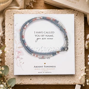 I Have Called You By Name You Are Mine Bracelet, Isaiah 43:1 Morse Code Jewelry, Unique Christian Gift for Her, Religious Scripture Catholic