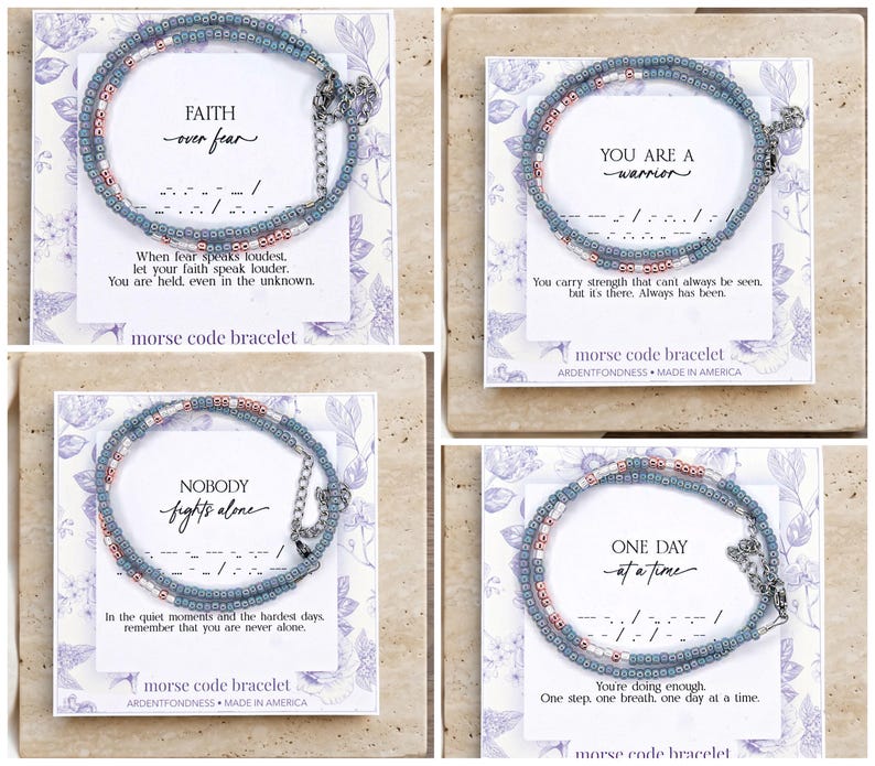 Nobody Fights Alone Bracelet, Supportive Gift for Women, Cancer Support Jewelry, Get Well Soon, Strength, Support Encouragement Fighter immagine 4
