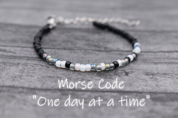 One Day at a Time Morse Code Bracelet Encouragement Gift for | Etsy