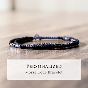 Men's Bracelet, Custom Morse Code Bracelet for Men Personalized Guy Gift for Him Unique Men's Jewelry Birthday Gift Father's Day Husband Dad