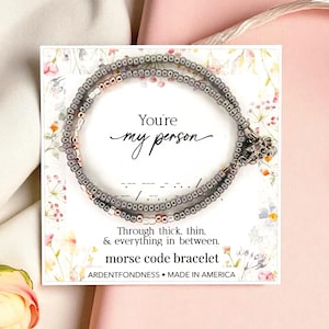 Pulsera de la amistad con código Morse &quot;Eres mi persona&quot;: regalo para su mejor amiga, joyería para mejores amigas, ideal para cumpleaños o Navidad.