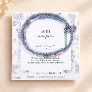 Faith Over Fear Bracelet Psalm 118:6 Secret Message Bracelet Morse Code Jewelry 2 Timothy 1 Christian Gift for Her Goddaughter Daughter