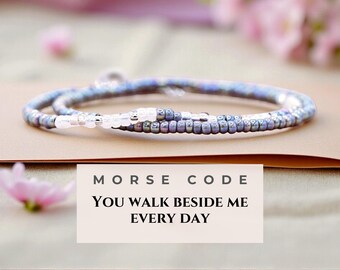 Loss of Father Bracelet – Memorial Jewelry for Dad – Sympathy Gift for Daughter or Son – In Loving Memory of Dad Morse Code Jewelry for Her