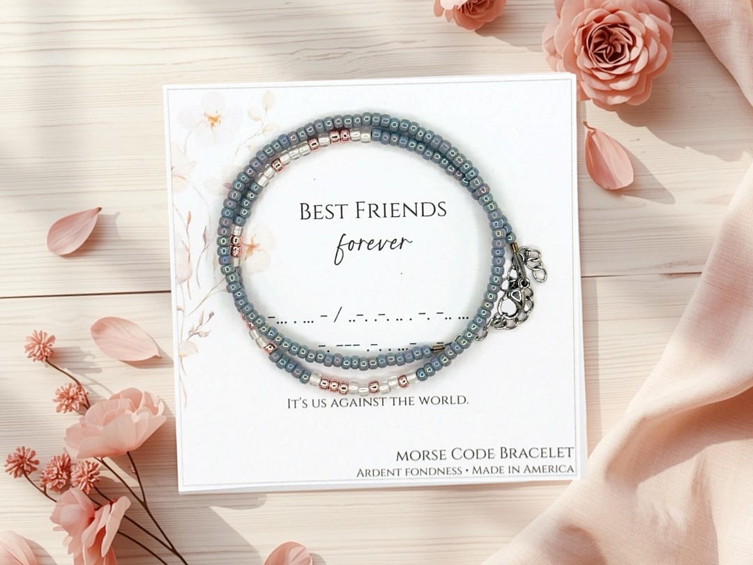 Friends Morse Code Morse Code Best Friends Forever Bracelet, Adult Friendship Jewelry for ...