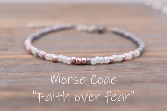 Faith Over Fear Bracelet Secret Message Bracelet Morse Code - Etsy
