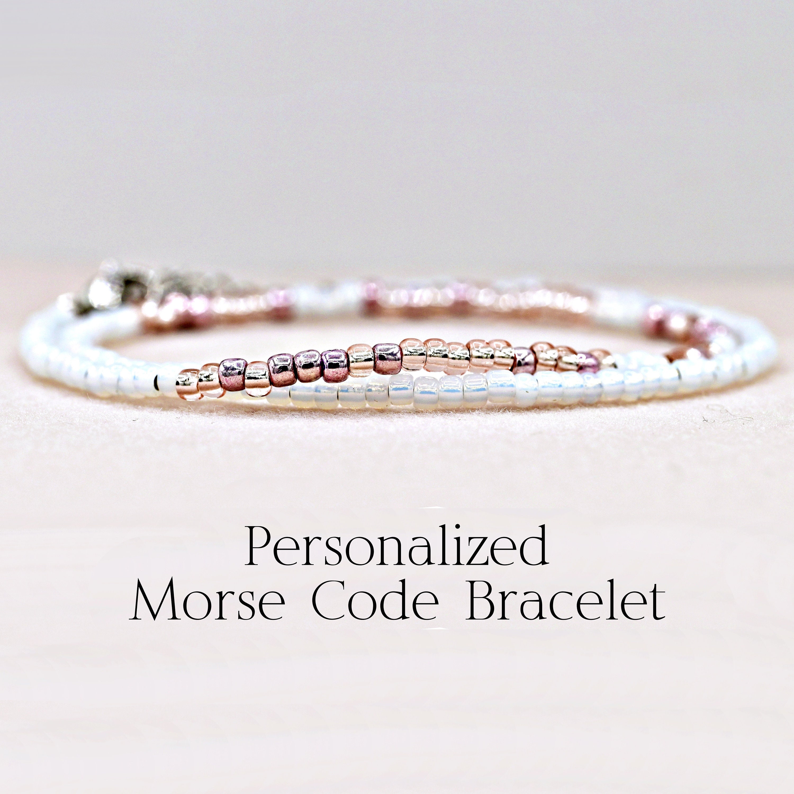 Custom Morse Code Stretchy Seed Bead Bracelet,custom Message,stretch Cord  Bracelets and Jewelry,beaded Bracelets,beaded Jewelry,teen Jewelry 