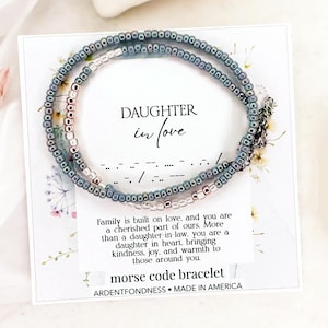 Daughter In Love Morse Code Bracelet, Daughter In Law Gift, Unique Birthday Engagement Jewelry for Daughter in Law mother-in-law father