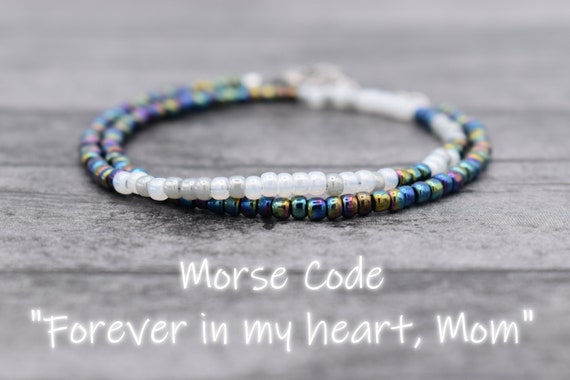Forever in my heart Mom Morse Code Bracelet Mother Memorial | Etsy