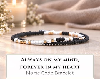 Morse Code Memorial Bracelet, Sympathy Gift, Remembrance Keepsake