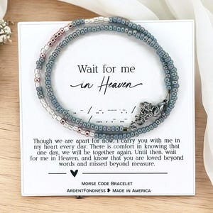 Espérame en el cielo Pulsera conmemorativa para mujer Regalo de condolencias para ella Joyas de recuerdo Pérdida de un hijo Bebé Hijo Hija Aborto espontáneo Mamá