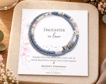Daughter In Love Morse Code Bracelet, Daughter In Law Gift, Unique Birthday Engagement Jewelry for Daughter in Law mother-in-law father